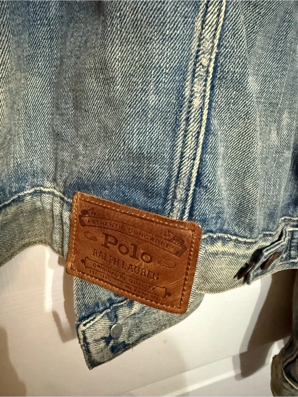 Woman’s Ralph Lauren Polo Denim Jacket - Light Blue Washed Distressed - Picture 4 of 7